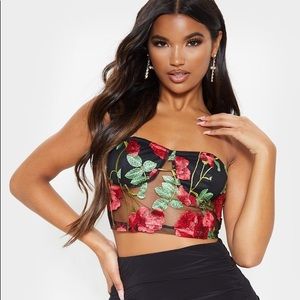 Floral Mesh Bandeau Top PLT NEW!